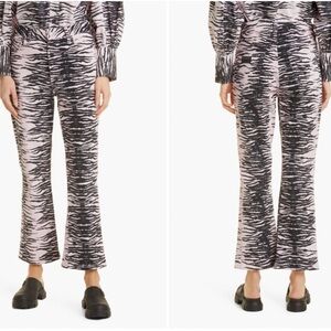 Ganni Betzy Tiger stripe kick flare jeans